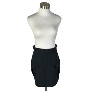 Zara Navy Pinstripe Skirt with Pockets Medium